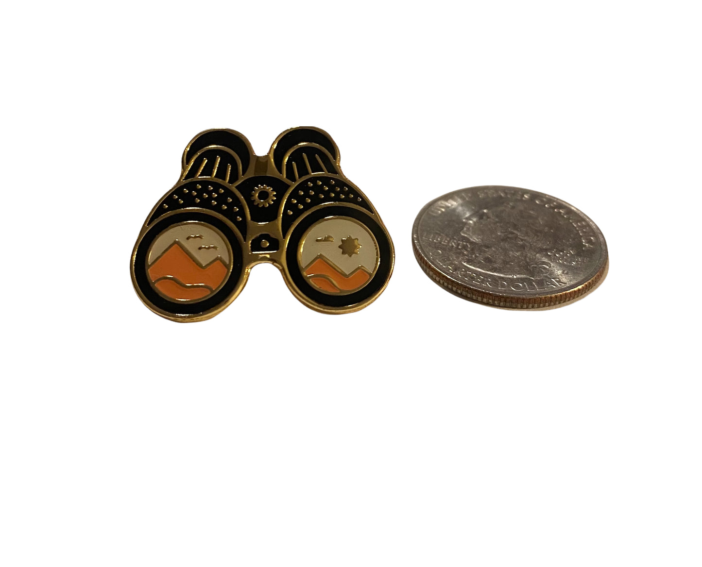 Binoculars and Mountains - Enamel Pin